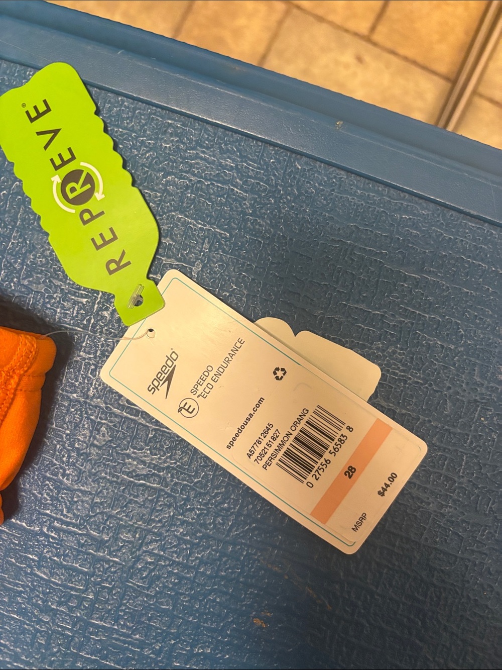 Speedo eco endurance Orange, Teal & Blue Swim Briefs. - Picture 2 of 4